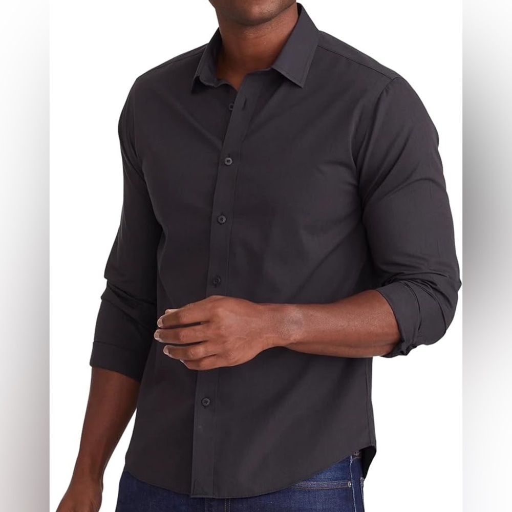 Men's Slim Fit Dress Shirt - Black